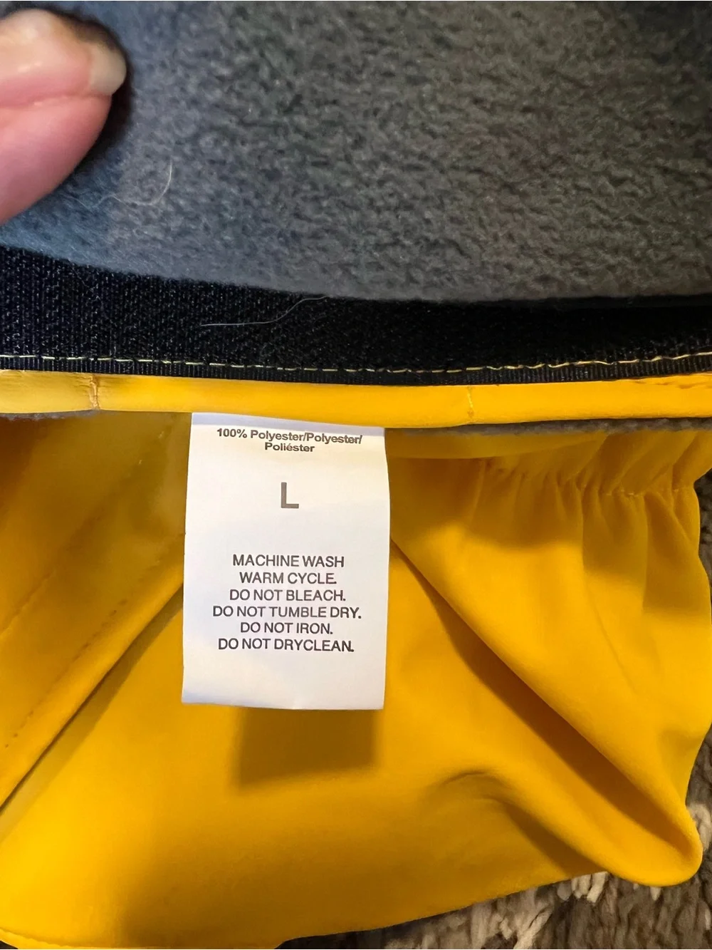 Berkshire Pet Yellow Dog Raincoat Jacket Size Large